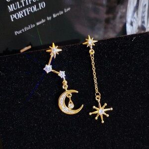 Mismatch celestial drop earrings